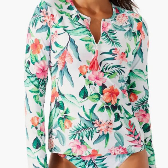 NWT Tommy Bahama Tropi Calling UV/Rash Guard Half Zip - Picture 2 of 5